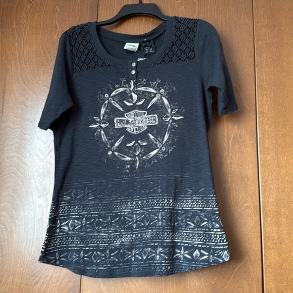 Harley Davidson Vintage Inspired Short Sleeve Tunic Tee. NWT Sz Med